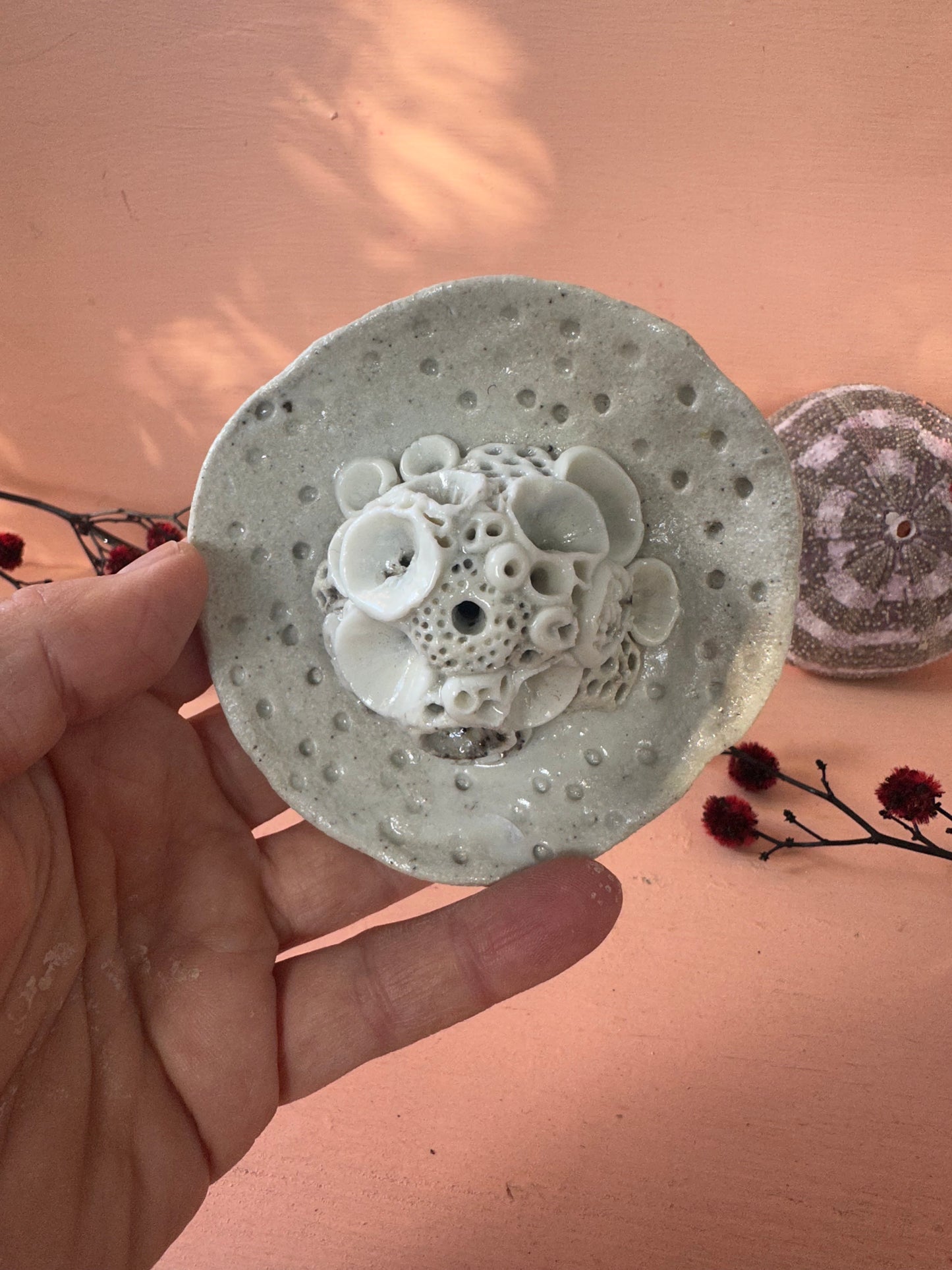 ‘Coral’ incense / flower holder