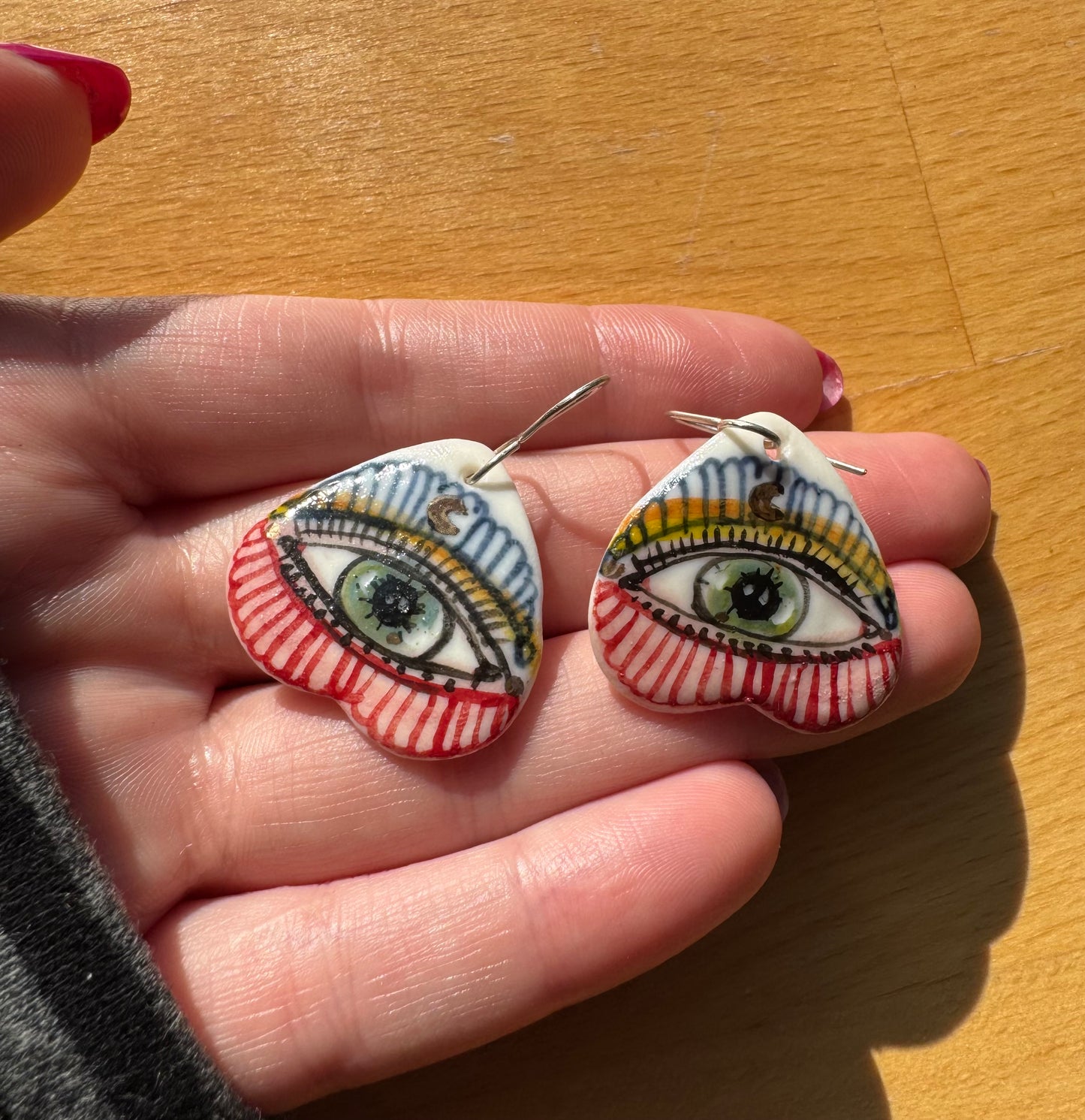 ‘The Protective Eye’ Porcelain Wings Earrings