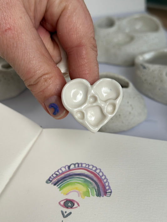 Heart Paint Palette Porcelain Ring #2