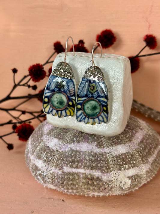 Hand Painted Porcelain Earrings