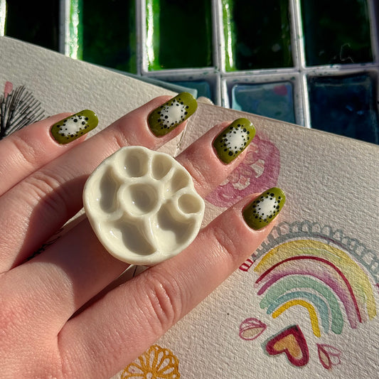 Circular Paint Palette Porcelain Ring size P