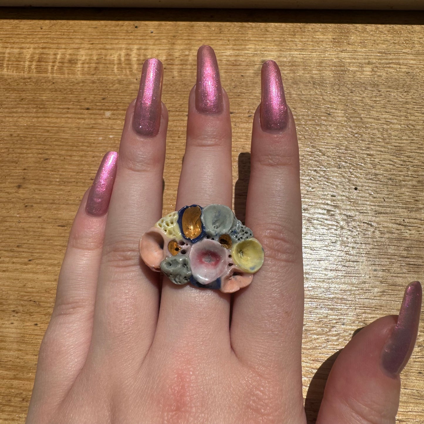 ‘Rock Coral’ Porcelain Ring, Multicolour