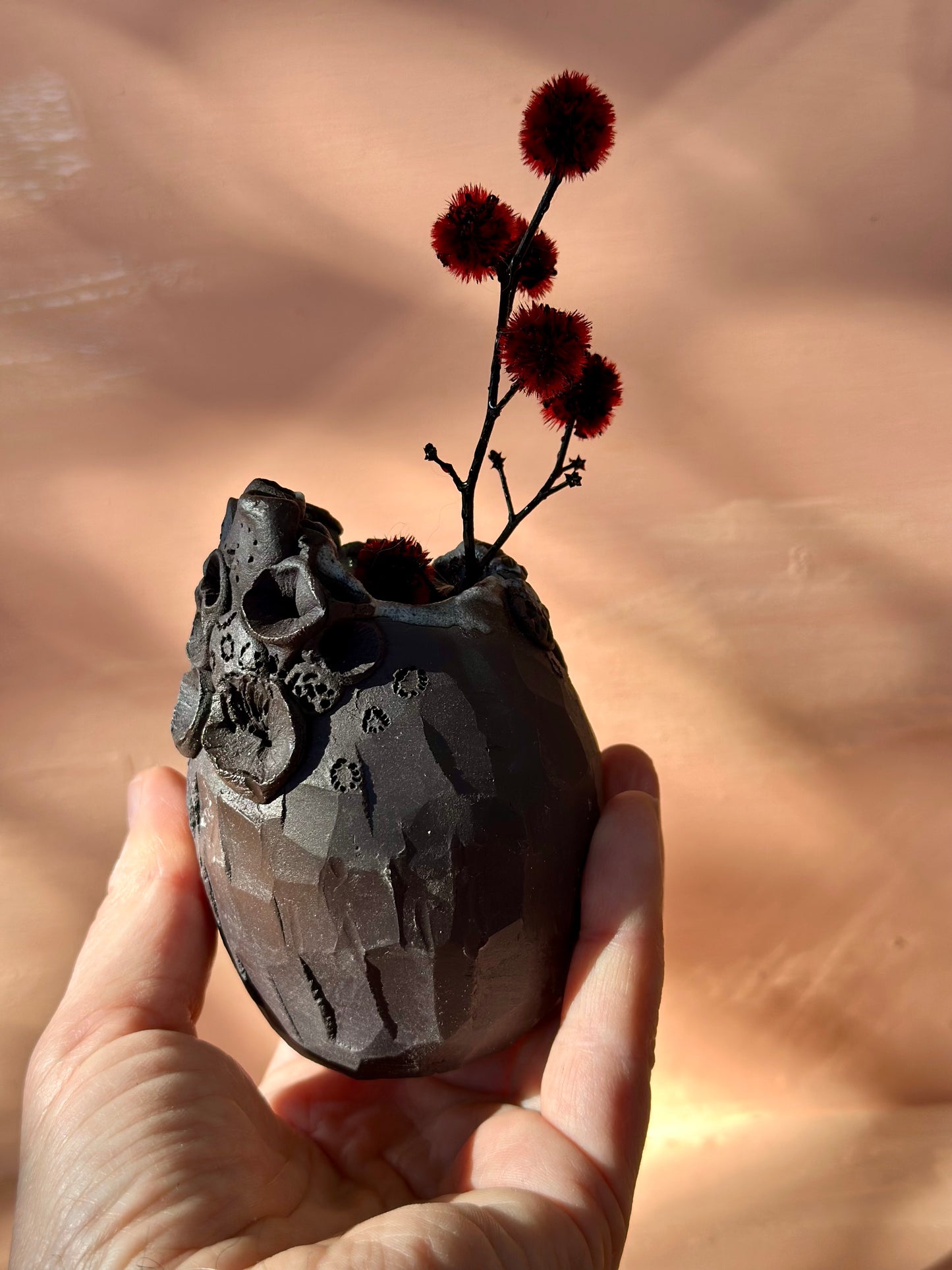 Black Coral Porcelain Vase