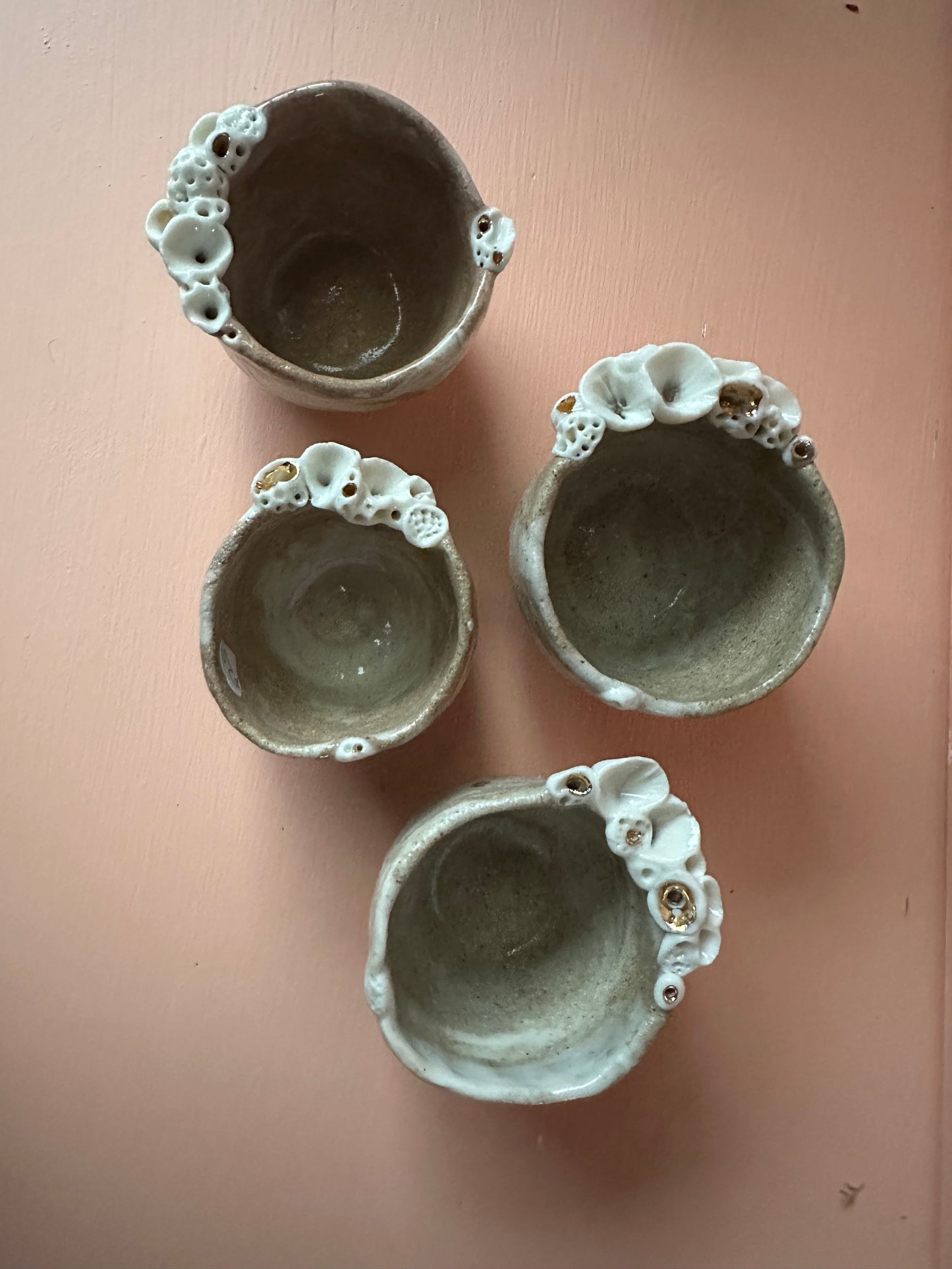 Mini  ‘Coral’ mixed clay, hand texted one of a kind cup