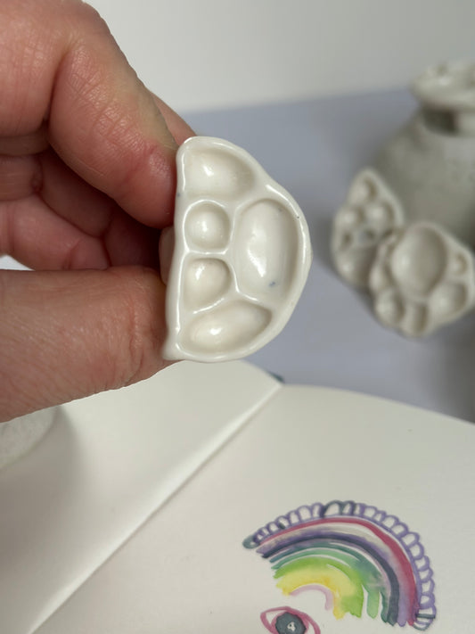 Crescent Paint Palette Porcelain Ring #4