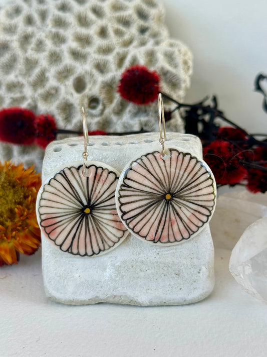 Hand Painted Porcelain ‘Daisy’ Earrings