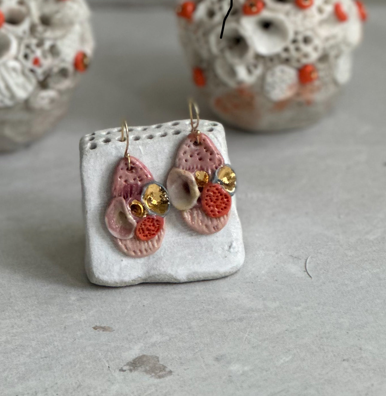 Hand made porcelain ‘rock coral’ Earrings