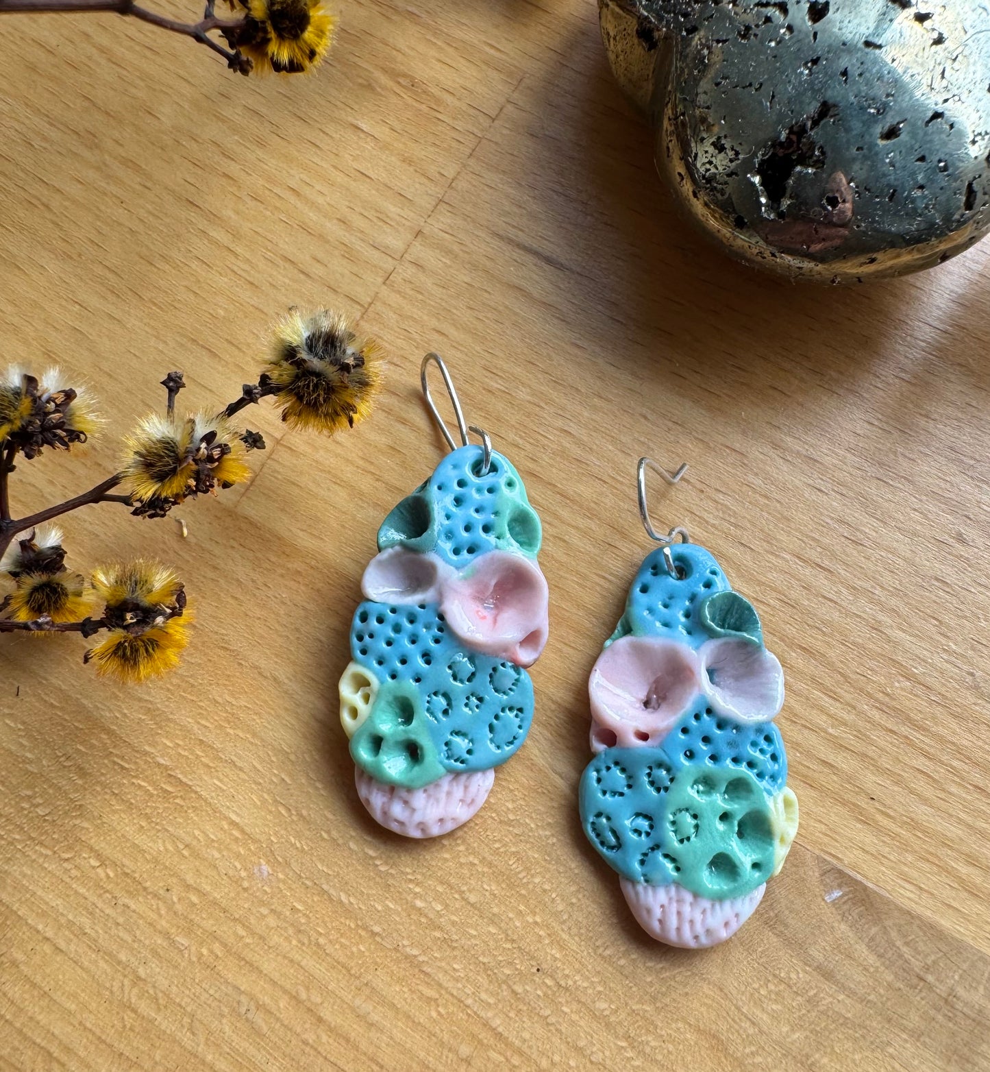 ‘Rock Coral’ Pastel Porcelain Earrings