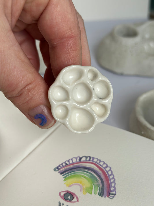 Round Paint Palette Porcelain Ring #3