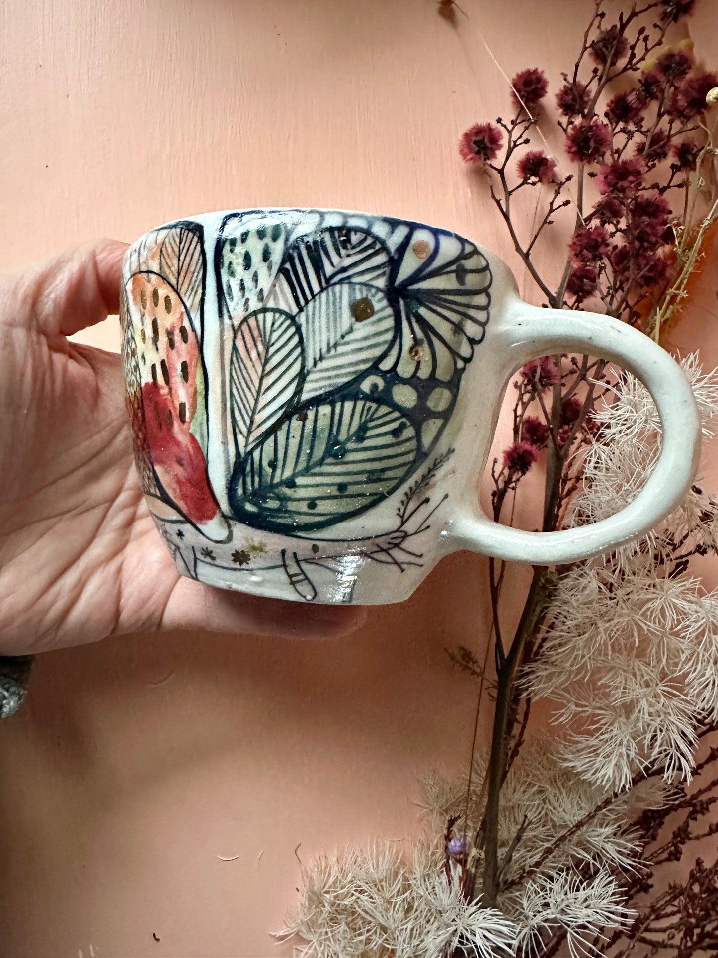 ‘Creature’ hand painted cup