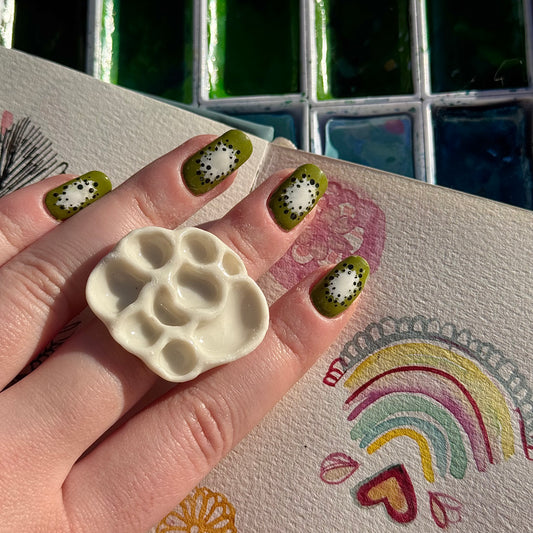 Cloud Paint Palette Porcelain Ring size O