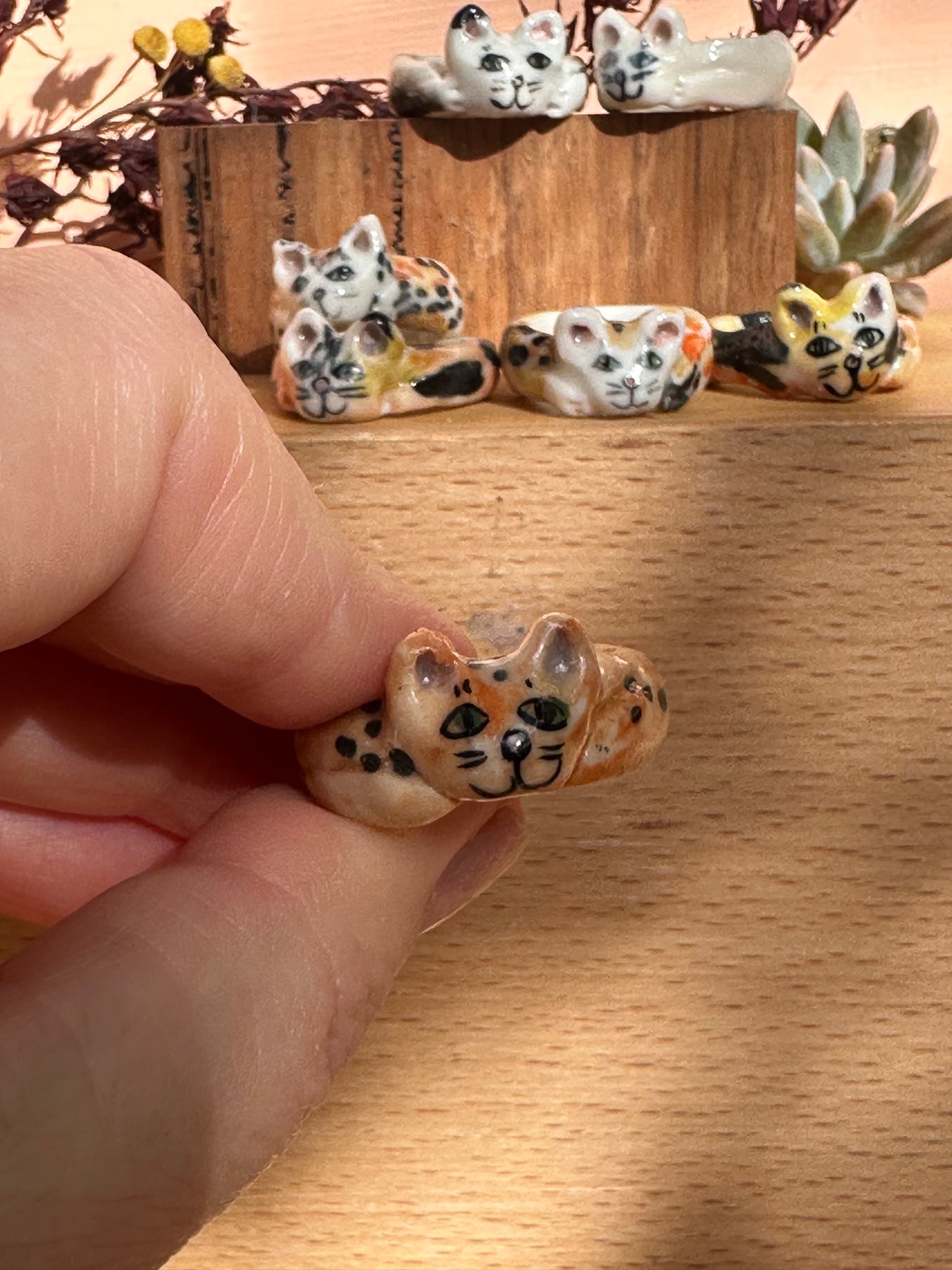 Hand made porcelain ‘cat’ ring, choose a size