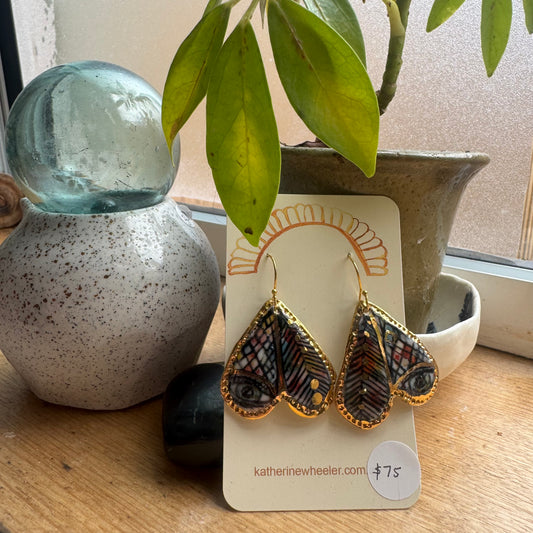 Hand Painted Porcelain ‘Wings’ Protective Eye Earrings