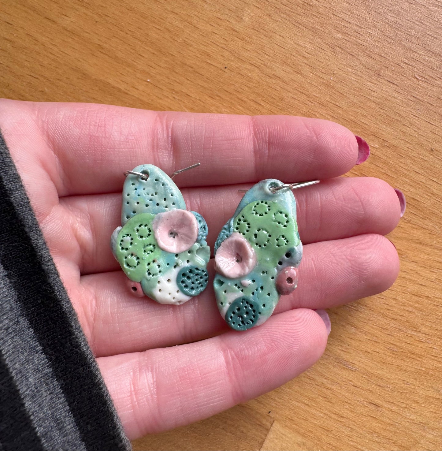 ‘Rock Coral’ Pastel Porcelain Earrings