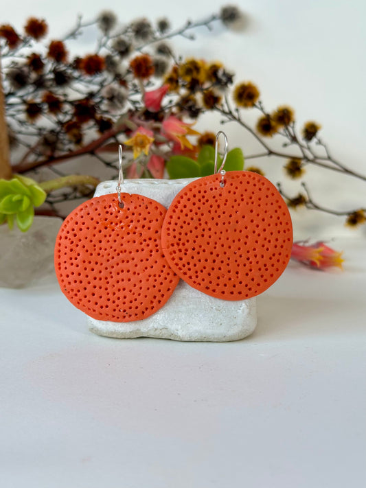 Orange porcelain ‘Coral Dot’ Earrings
