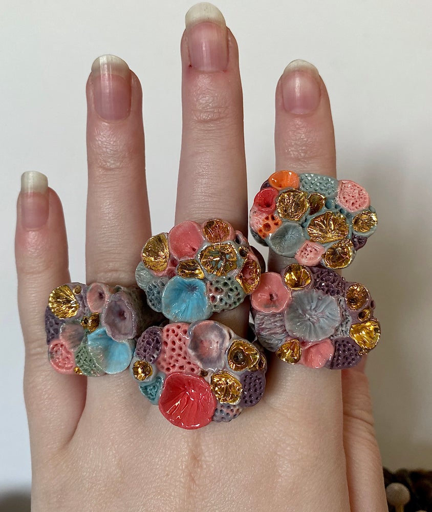 Multicolour ‘Rock Coral’ Ring collection #2 - Choose a Size