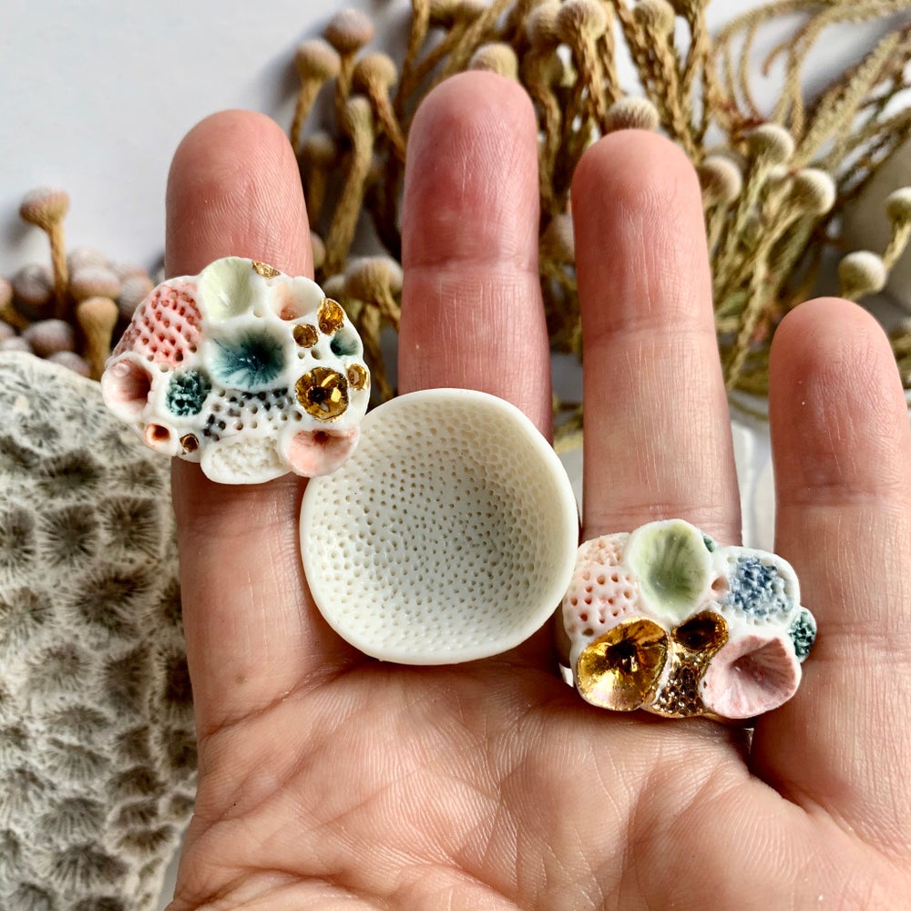 ‘Rock coral’ porcelain ring, choose your size