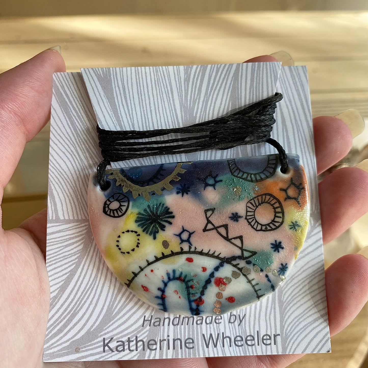 Hand Painted ‘Stars and Cells’ Pendant