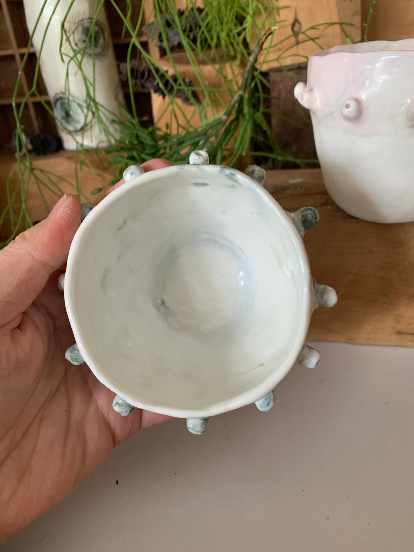 One ‘Urchin’ marbled porcelain hand formed cup