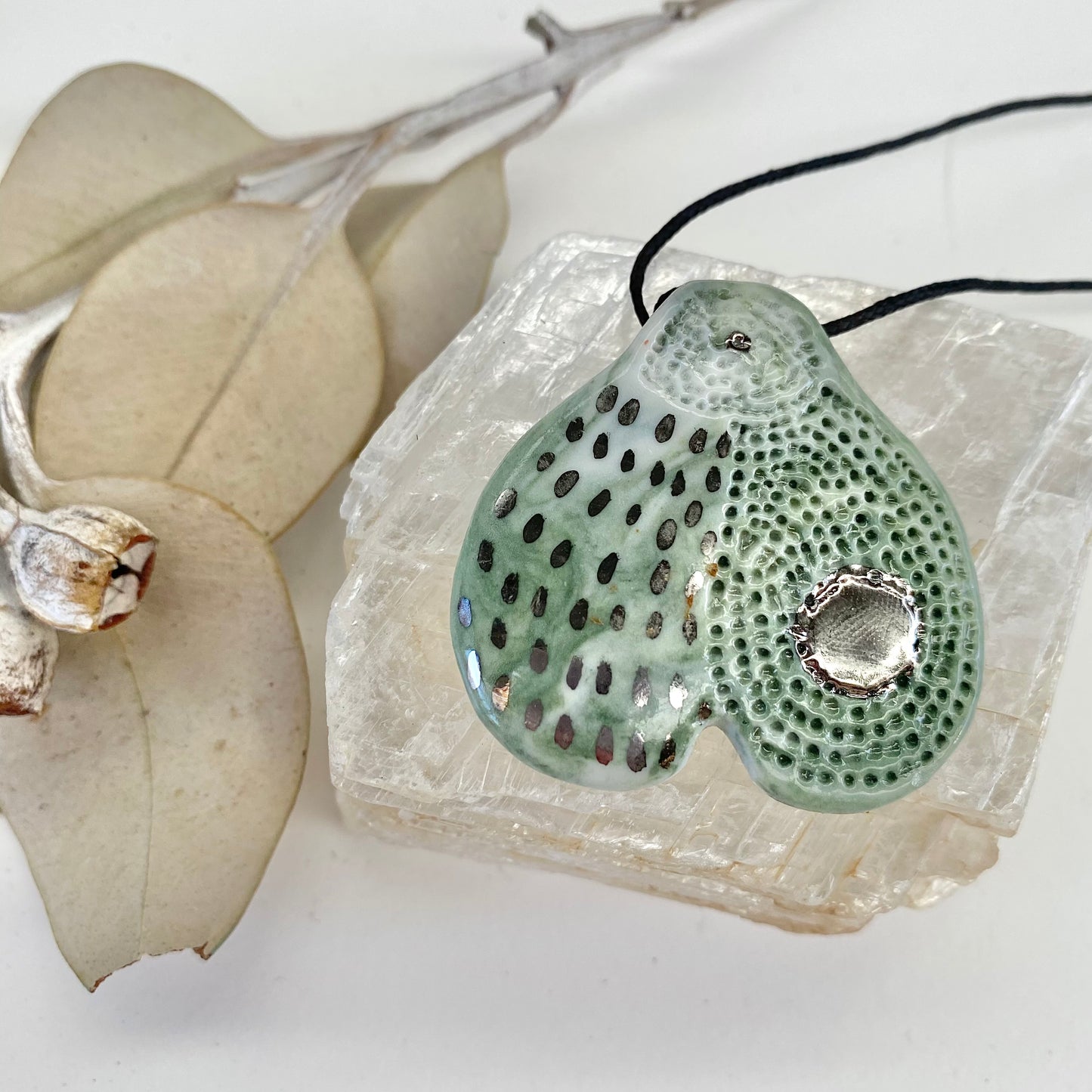 Hand Painted ‘Wings’ Porcelain Pendant