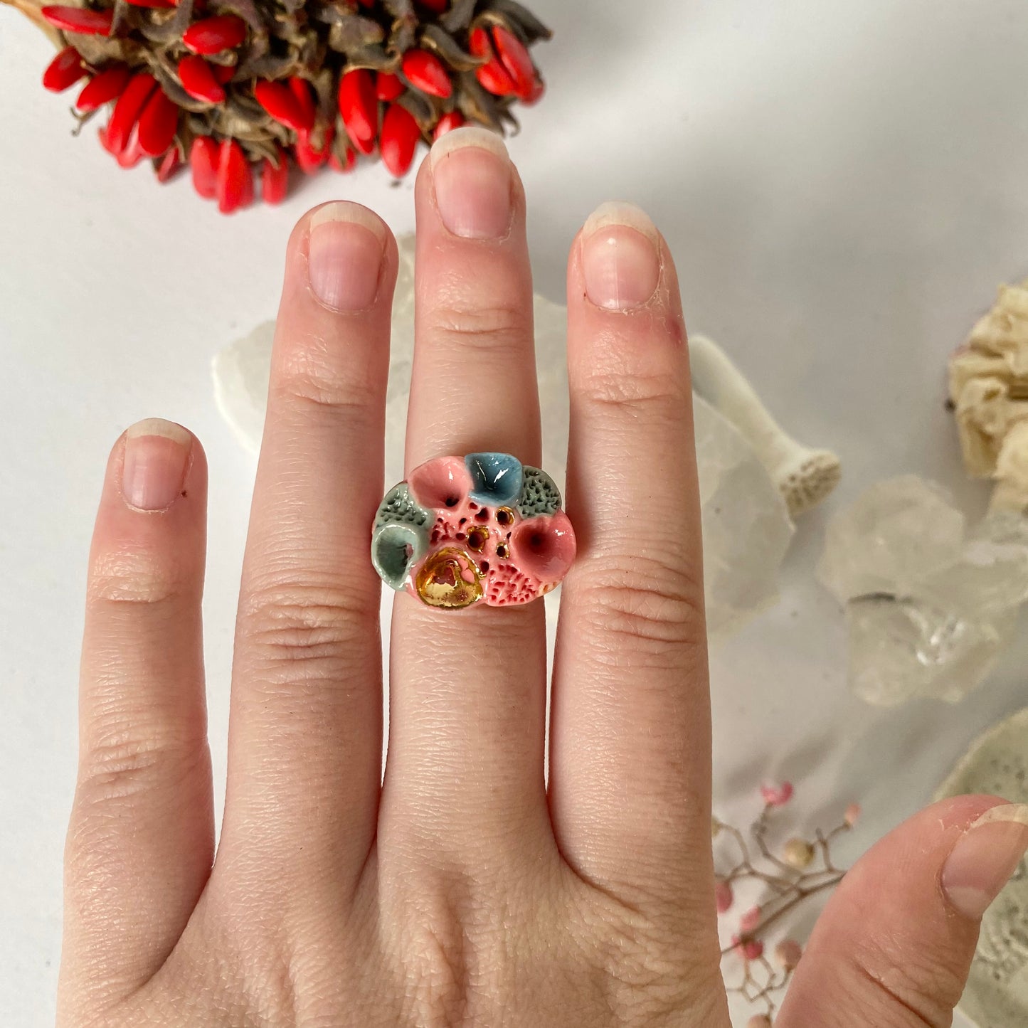 Pink ‘Rock Coral’ Rings